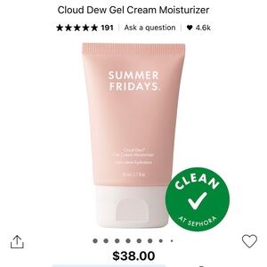 Summer Fridays Cloud Dew Gel Cream Moisturizer